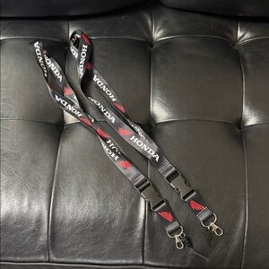 Honda Black Motorcycle Lanyard Red & Black